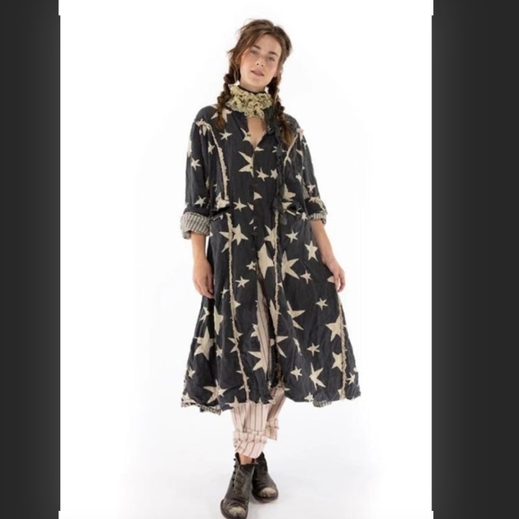 Magnolia Pearl Star Twinkle Longline Duster Flowing Coat Jacket - Picture 4 of 16